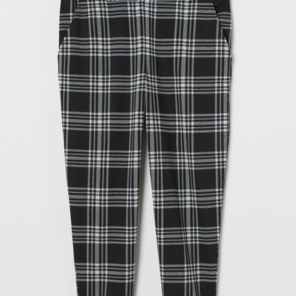 H&M  Pull-on jersey Pants black and white - Picture 1 of 3